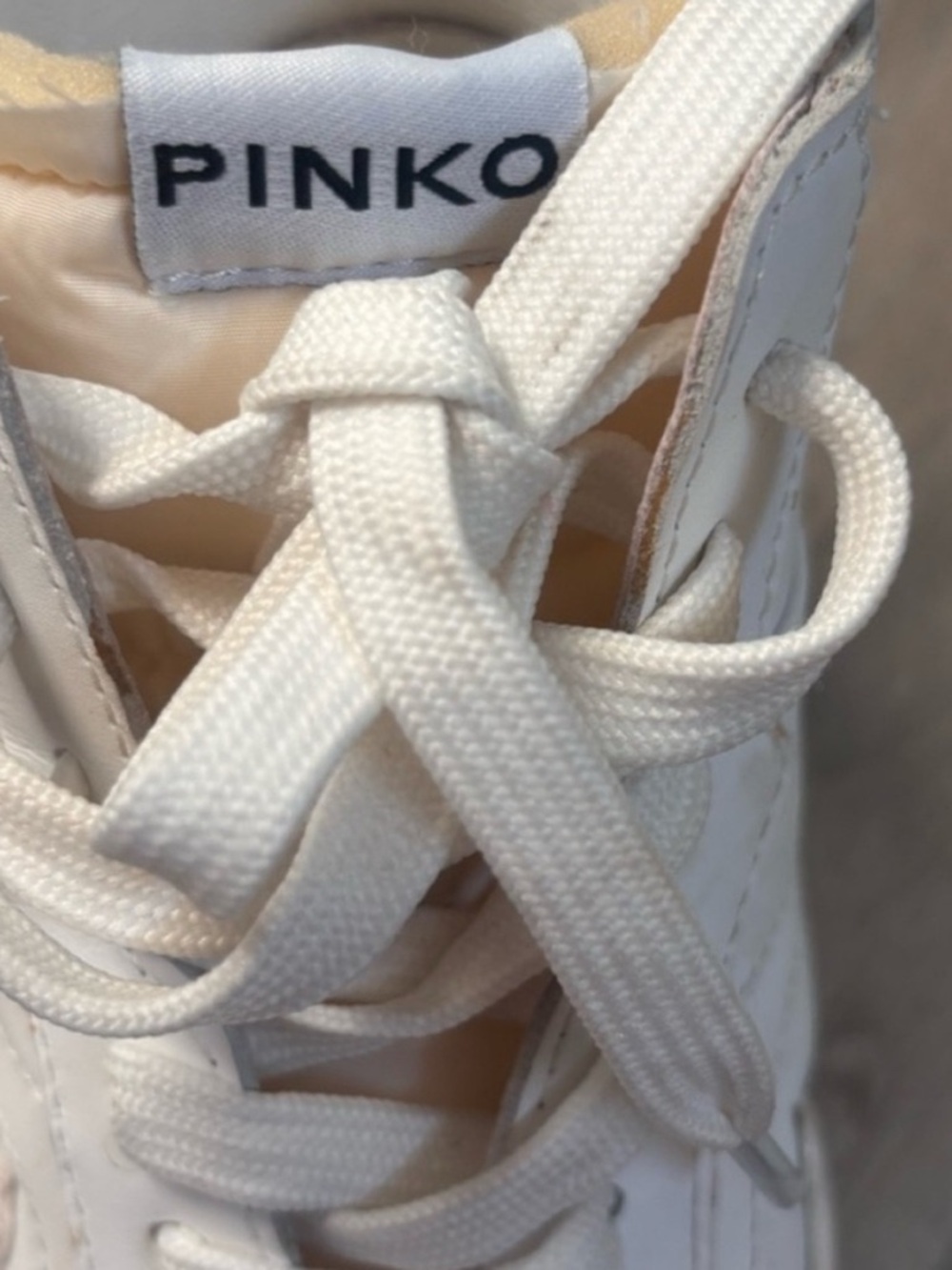Pinko White Women's High-Top Sneakers 9.5 (39) - Picture 5 of 9